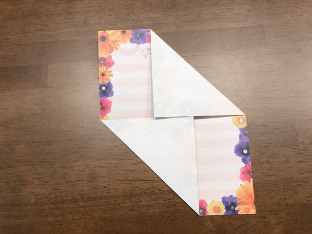 メモ用紙の封筒みたいな折り方 お手紙を簡単シンプルに折る たの家事らく家事